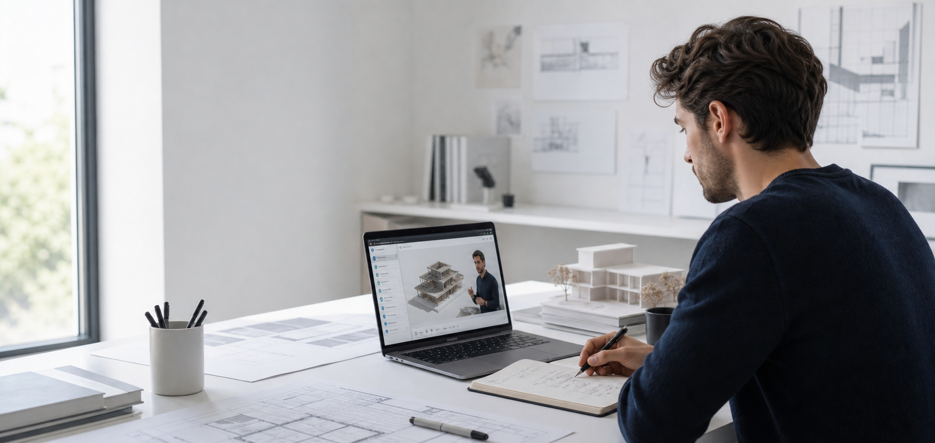 Professionista del settore AEC che segue una lezione GoPillar Academy